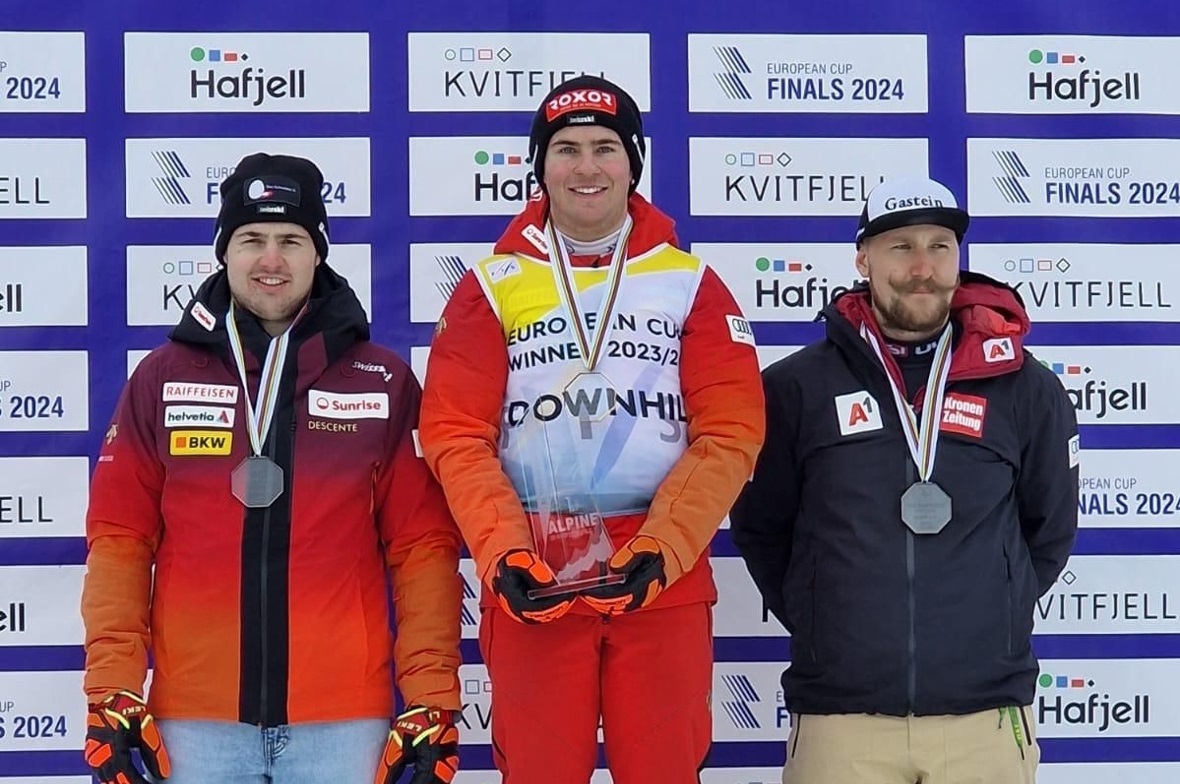 Im Norwegischen Kvitfjaell konnten sich die beiden Simmentaler einen Fixplatz im Weltcup 2024/25 sichern: auf dem Podest Lars Rösti, Livio Hiltbrand und Stefan Rieser (3. Rang).