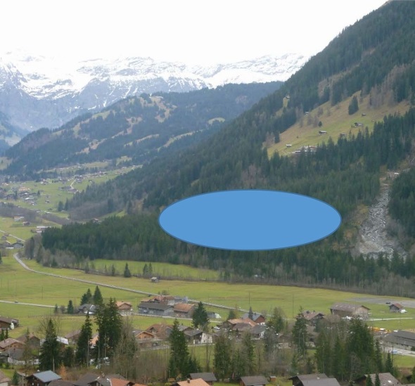 In der grau eingefärbten Zone im Gebiet der Bäuert Griesseney ist der Abbau von 1,3 Millionen Kubikmetern Kies vorgesehen.