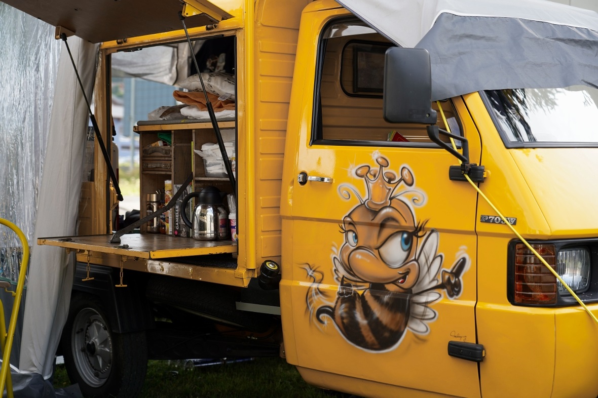 Individuell um- und ausgebaut: Bei Bruno Müller mit seiner Post-Ape darf der Kaf...