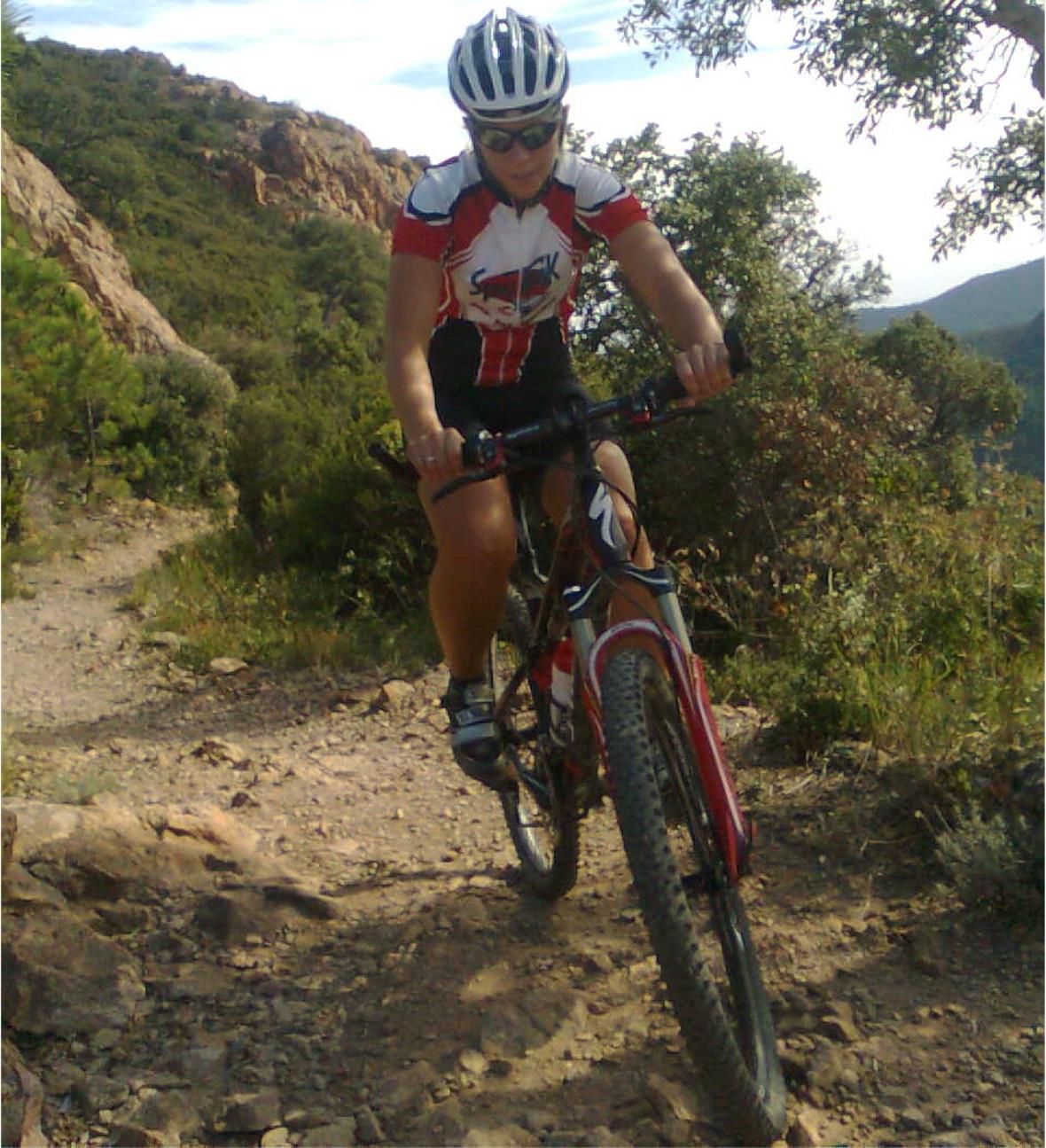 Jolanda auf dem Bike.