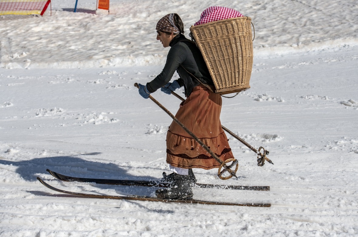 Katrin Buchs mit „Vollpackung“ beim Riesenslalom.