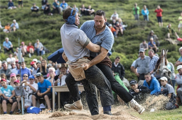 Kilian Wenger stellte im Schlussgang auf der Engstlenalp gegen Bernhard Kämpf.