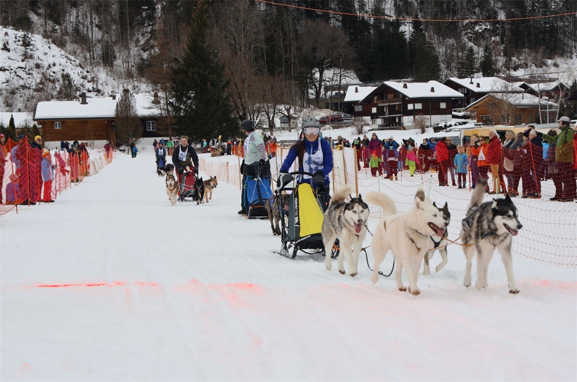 Kleines Gedränge am Ziel