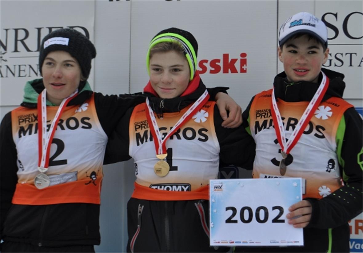 Knaben Jg. 2002: 2. Rang Tim Buchholz, Bremgarten; 1. Rang Reto Allemann, Zweisimmen; 3. Rang Fabian Spring, Schangnau.