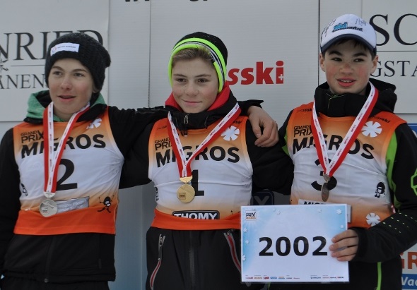 Knaben Jg. 2002: 2. Rang Tim Buchholz, Bremgarten; 1. Rang Reto Allemann, Zweisimmen; 3. Rang Fabian Spring, Schangnau.