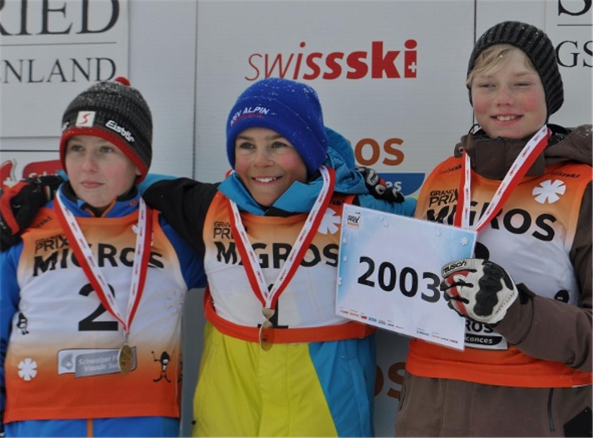 Knaben Jg. 2003: 2. Rang Jérémy Monney, Riaz; 1. Rang Livio Hiltbrand, Därstetten; 3. Rang Elija Nydegger, Gstaad.