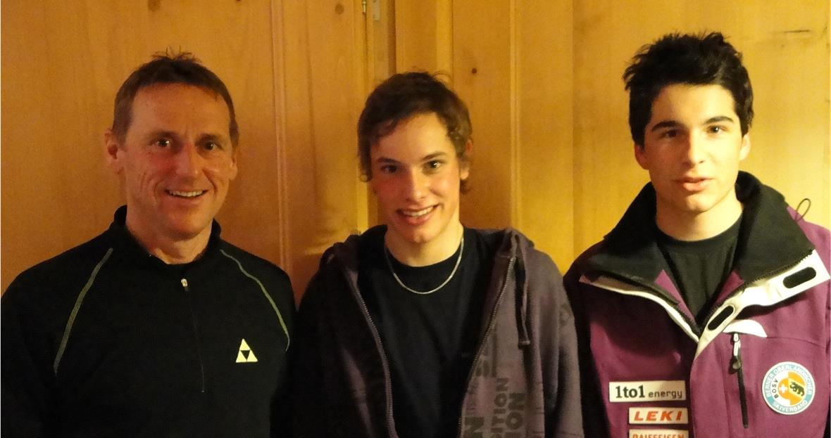 Langlauf Kategorie Herren: Ruedi Heimann (2. Rang), David Gafner (Klubmeister), Jonas Gafner (3. Rang).
