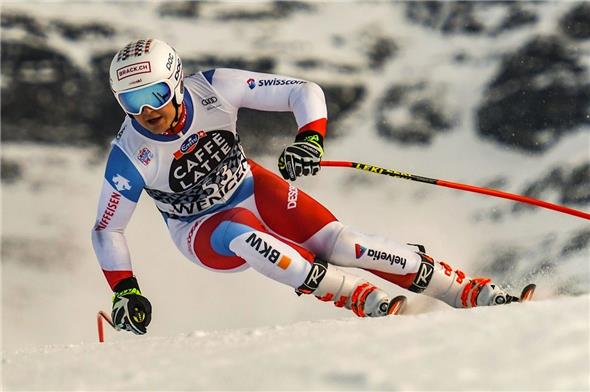 Lars Rösti im ersten Weltcup-Abfahrtstraining am Lauberhorn.