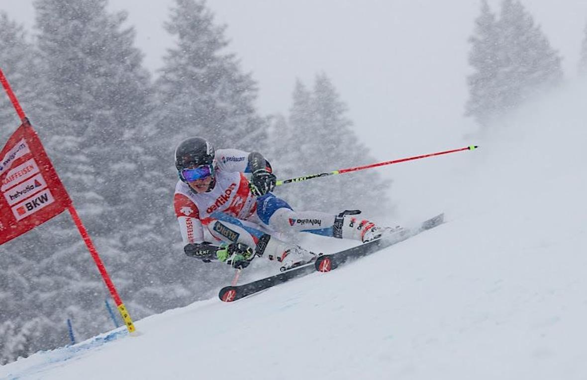 Lars Rösti unterwegs zu seinem Vize-Schweizermeistertitel in der Super-Kombination.