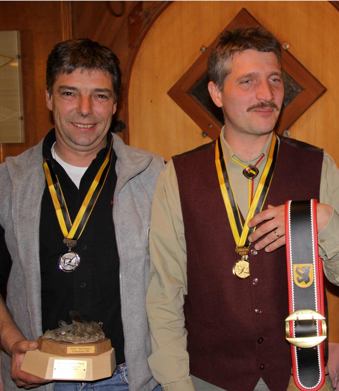 Links: Cottier Jean-Marc Ausschiessetmeister; Rechts: Ueltschi Hans, Jahresmeister.