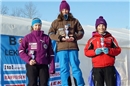 Mädchen JO 1, 1. Rennen: v.l. 2. Nora Schweizer, Lenk; 1. Natascha Herrmann, Sch...
