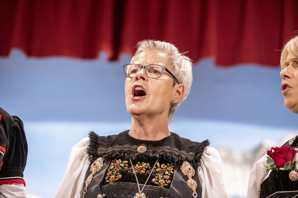 Monika Duss-Schäli vom Jodlerquartett Gmüetlech in ihrem Element.