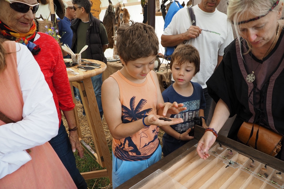 Mutige durften auch eine Kakerlake auf die Hand nehmen.