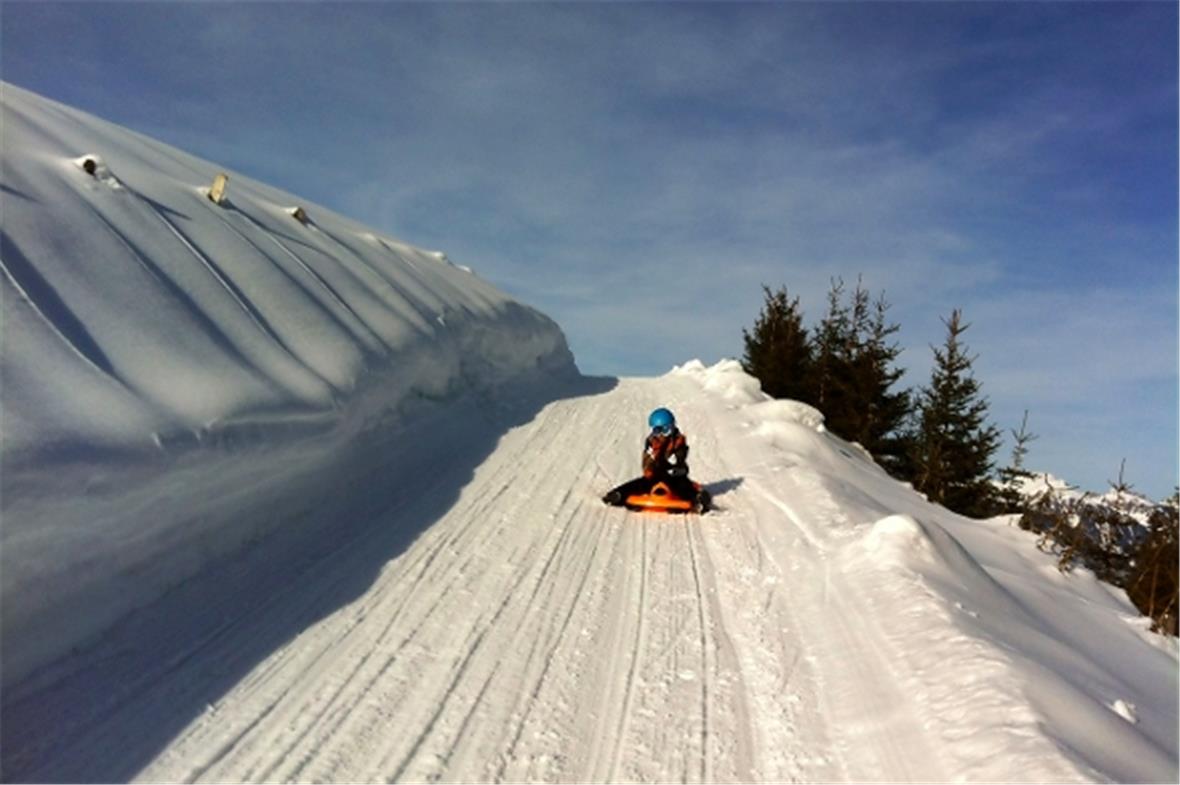 «Nachwuchsböbbler» auf der 7,5km Abfahrt bis nach Zweisimmen