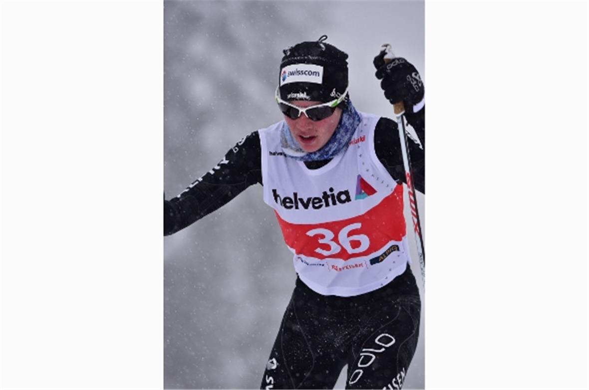 Nathalie von Siebenthal im Schneegestöber auf dem Weg zum Schweizer Meistertitel...