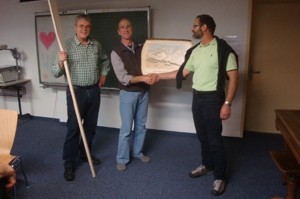 Neu «am Ruder» Walter Zumbrunnen, der abtretende Präsident Robert Feuz und der Vizepräsident Kurt Trachsel.