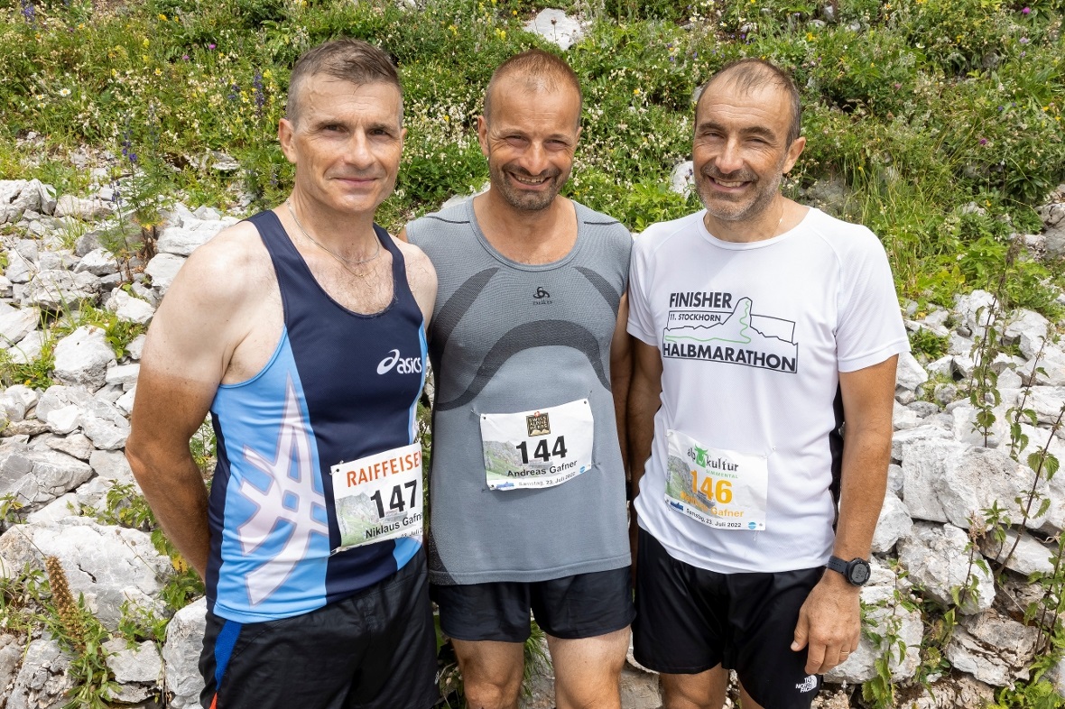 Niklaus Gafner, Andreas Gafner und Matthias Gafner nahmen sich kurz Zeit für ein...