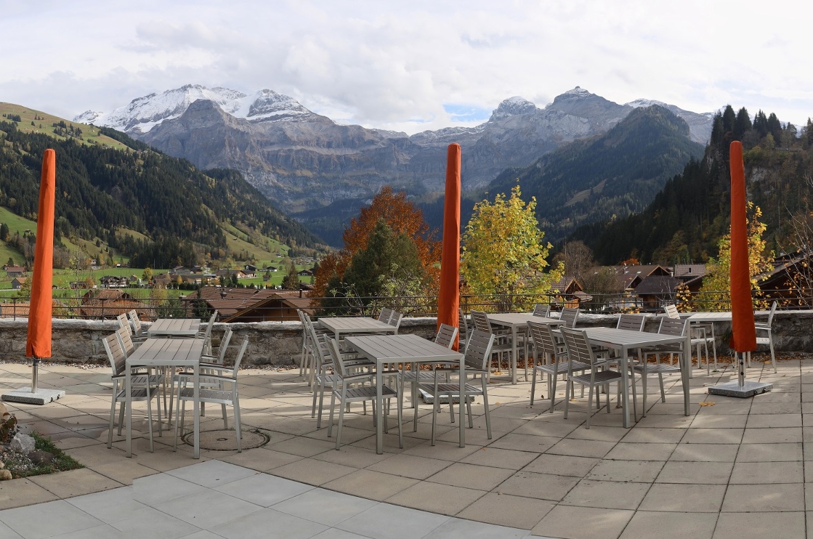 Panoramablick von der Terrasse aus.