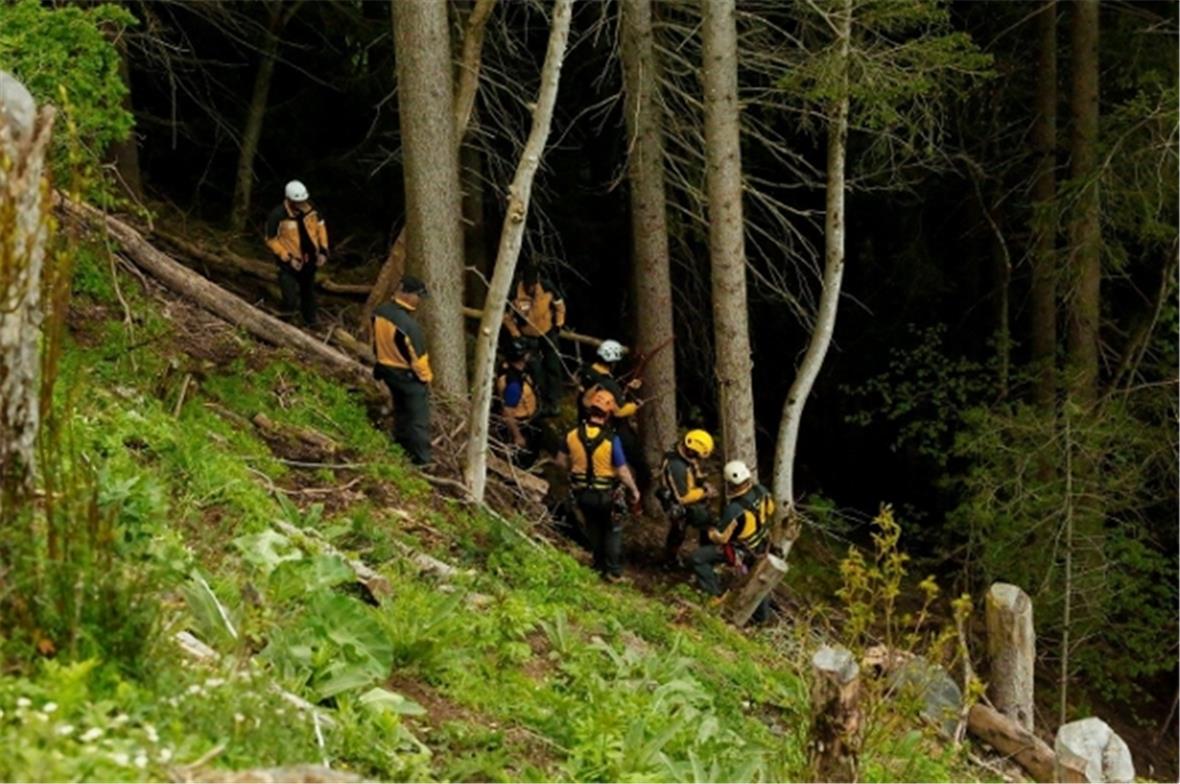 Personenrettung im steilen Gelände.