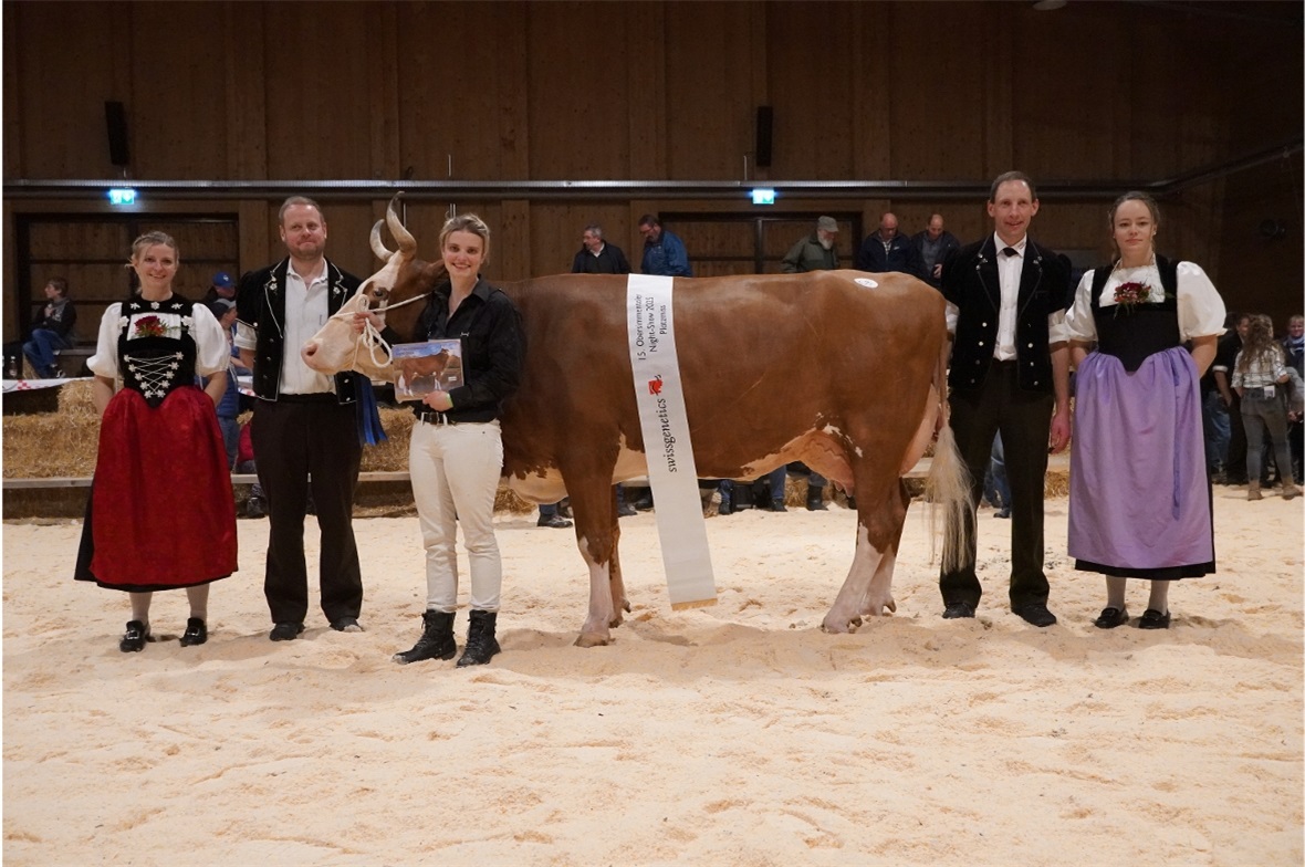Platzmiss Pandora von Björn und Urs Perren aus St. Stephan mit (von links) Ehren...