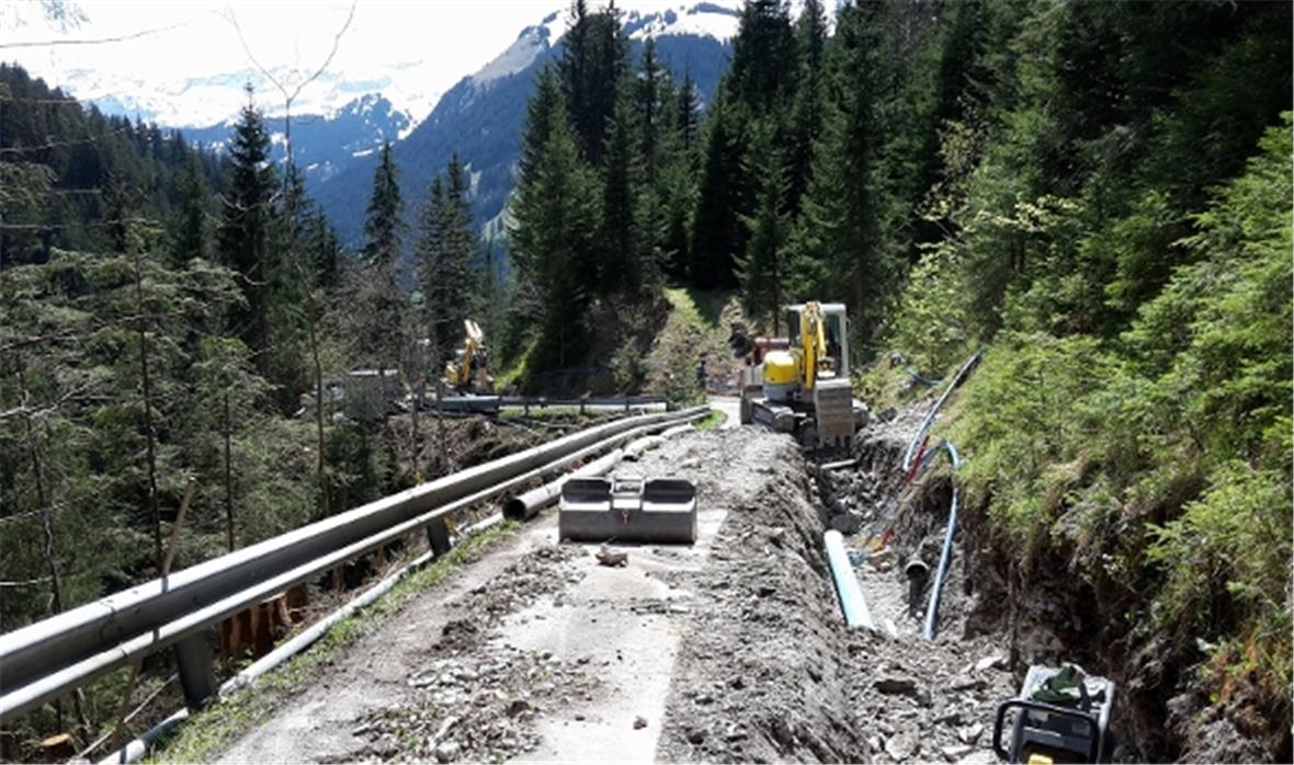 Rohrverlegearbeiten in der Fermelstrasse.