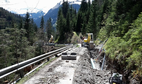 Rohrverlegearbeiten in der Fermelstrasse.