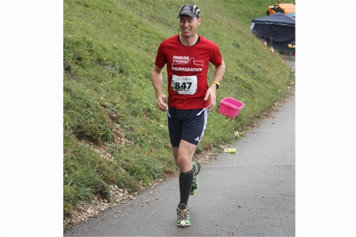 Rolf Wittwer, Oberwil,  nach ungefähr 15.5 Kilometer.