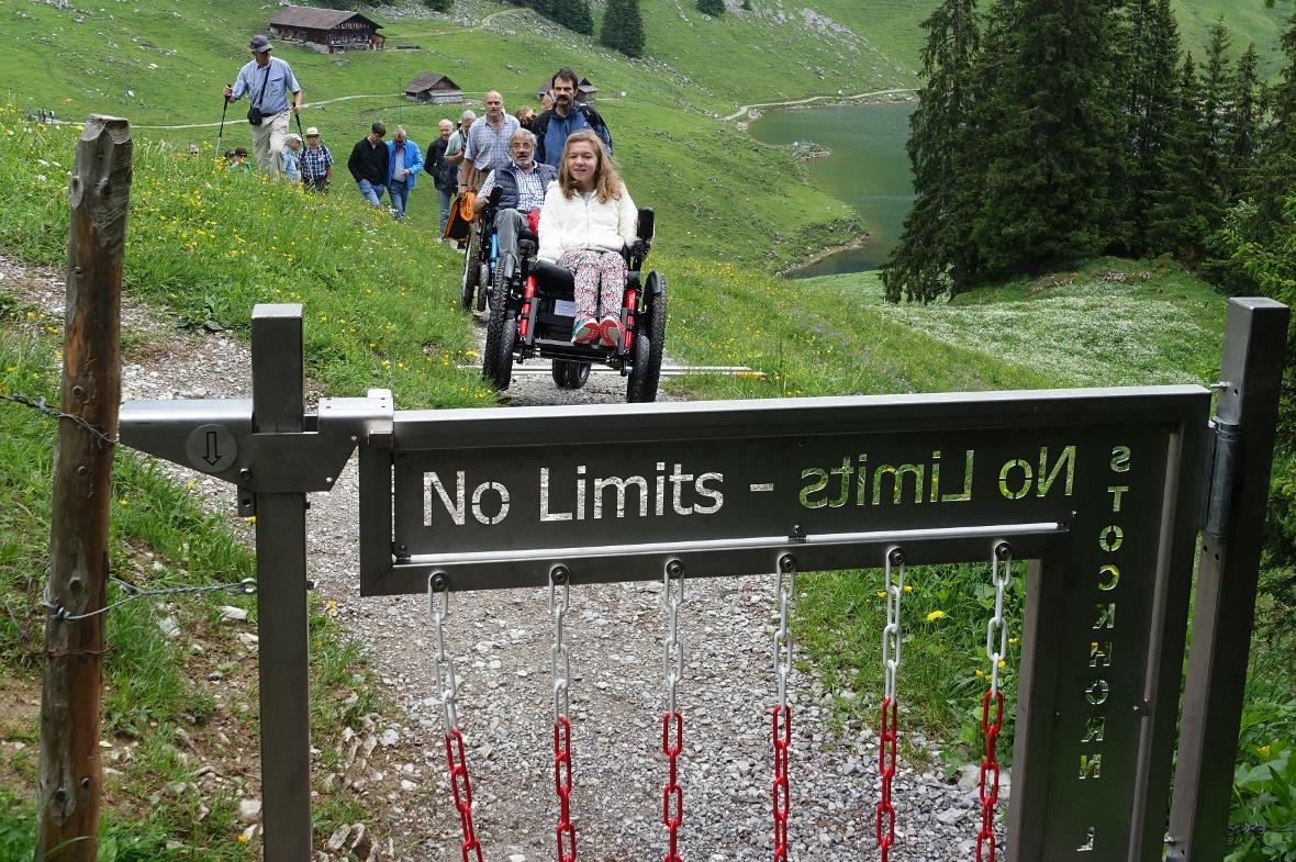 Rollstuhlkompatible Törli sichern das Vieh beim See-RundStockhornwanderweg «No L...