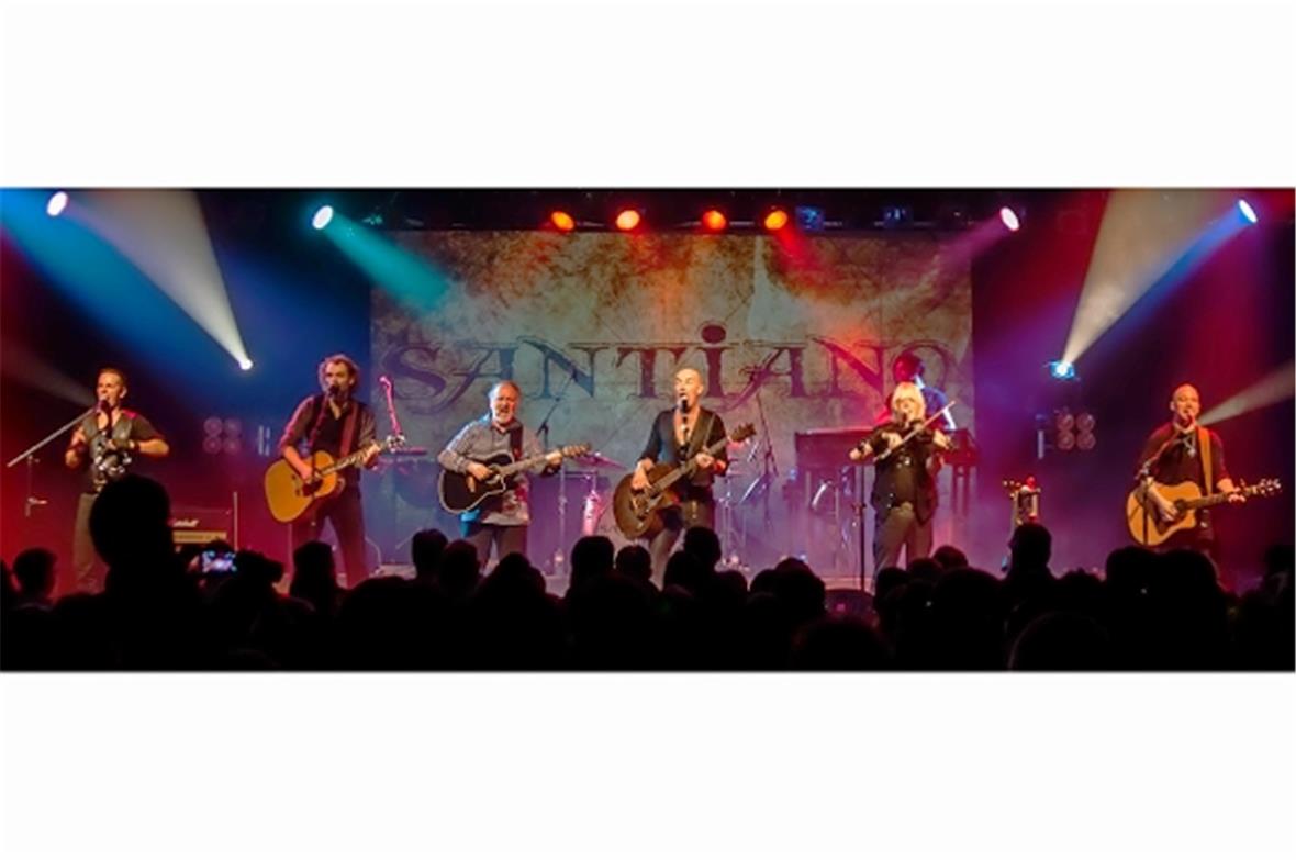 Santiano und Peter Reber on stage in «Das Zelt», Lenk 2014.