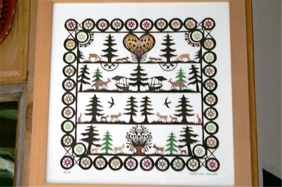 Scherenschnitt farbig