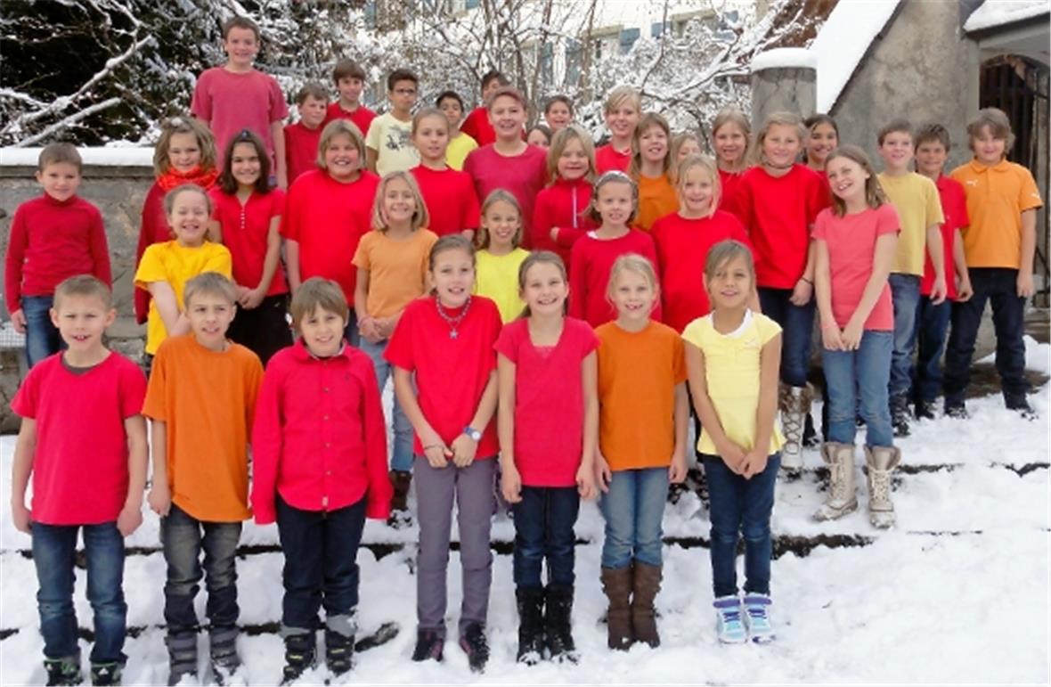 Schulchor Lenk: Fröhliche Gesichter trotz der Kälte