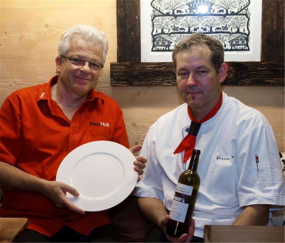 Schwe Schweizer, Vinotake Lenk, und Marco Feuz, Restaurant zum Stall, Lenk, entführen ihre Gäste auf kulinarische Höhenflüge.