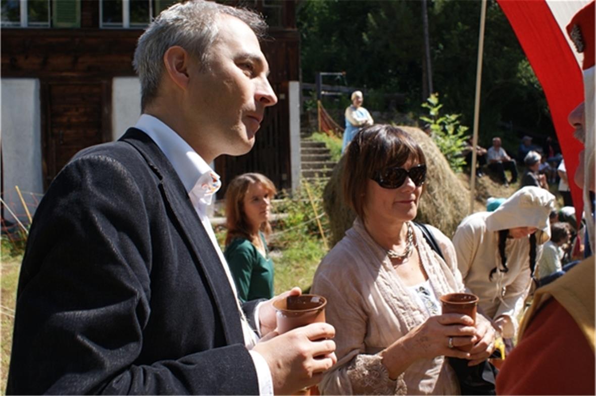 Sie hielten die Festreden: Der Berner Regierungspräsident Bernhard Pulver und di...