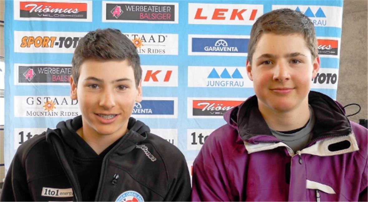 Sieger Knaben U16, v.l. Marco Kohler, Lars Rösti – Sieger Joel Oehrli fehlt.