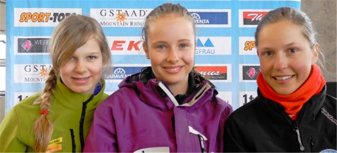 Sieger Mädchen U14, v.l. Nadia Lausegger, Nora Schweizer und Sonja Lauber Lenk