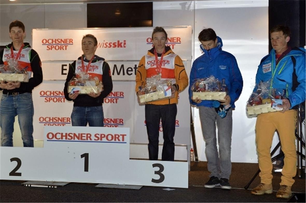 Siegerbild Knaben RS: Nils Lugon (SVAL), Christophe Torrent (SVAL), Yanick Mani (BOSV), Sébastien Aubord (SROM), Marco Wolf (BSV).