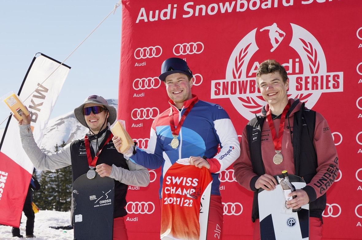 Siegerpodest der Schweizermeisterschaften der Herren: 1. Kalle Koblet; 2. Nick W...