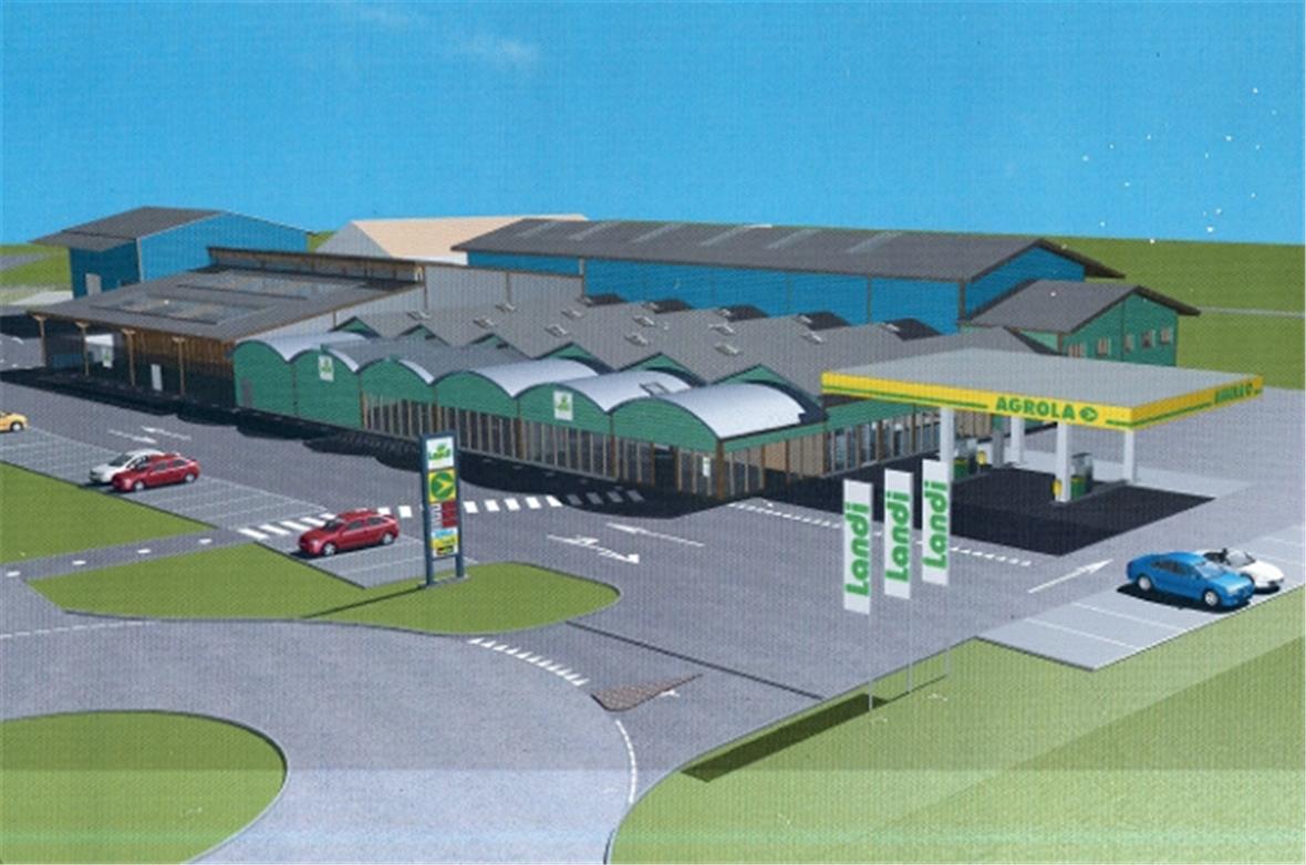 So könnte der Landi-Neubau in Zweisimmen dereinst in etwa aussehen. Im Bild die Visualisierung eines anderen Projekts.