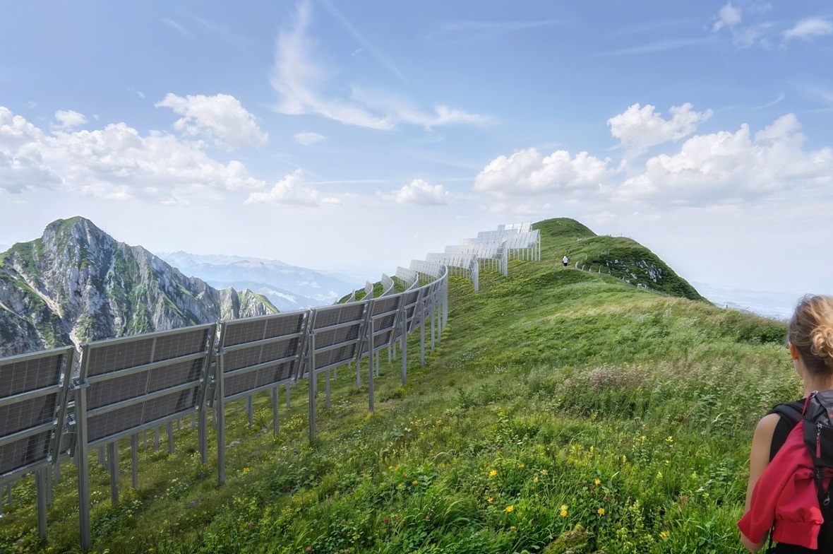 Regierungstatthalterin bewilligt Solarprojekt von Morgeten Solar So könnte es auf dem Gipfelgrat der Bürglen (Visualisierung) aussehen, wenn die nun erteilte Baubewilligung umgesetzt wird.