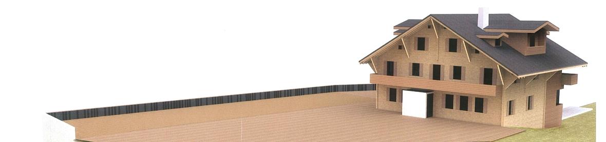 So soll die Hamilton Logde am Rinderberg dereinst aussehen. Projektverfasser für das 75-Betten Haus mit Skirestaurant und Sonnenterrasse ist das Visper Architekturbüro curcio.