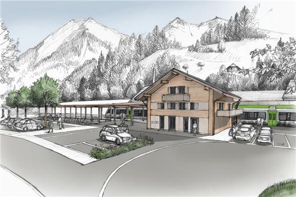 So wird der Bahnhof in Erlenbach nach dem Umbau (2021/22) aussehen.