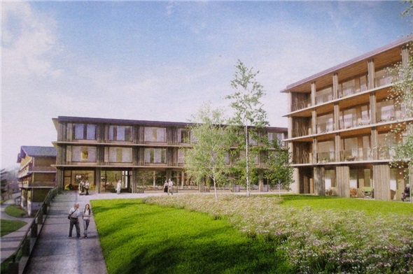 So wird die Umgebung des neuen Wohnblocks einmal aussehen.