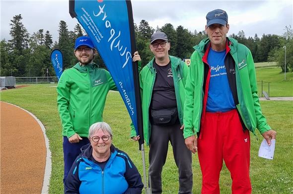 Spannende Erlebnisse am PluSport-Tag in Magglingen. Vorne Silvia Kummer, hinten von links: Rasmus Engstad, Peter Ramseyer und Daniel Zeller.