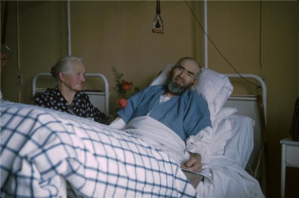 Spitalbett Zweisimmen um 1960 (aus einem Diavortrag von Walter Bratschi).