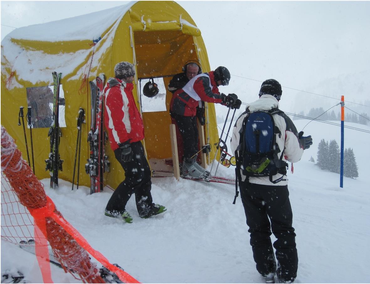 Start Einteilungsläufe bei garstigem Wetter.
