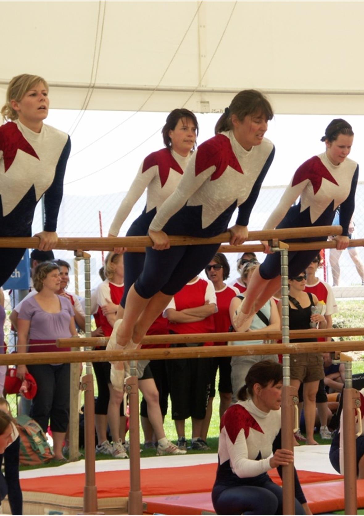 Synchronität auf dem Schulstufenbarren