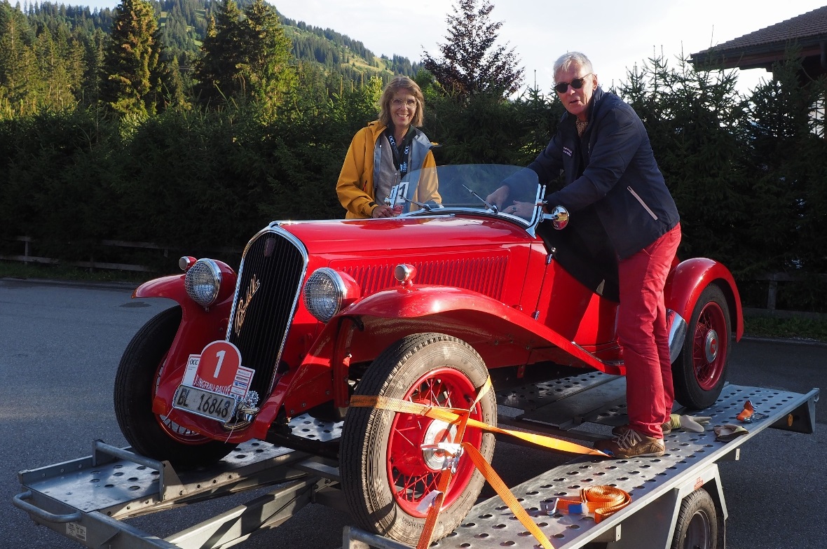 Team Patricia und Dieter mit Fiat Balilla 508cs coppa d'oro, Baujahr 1934.