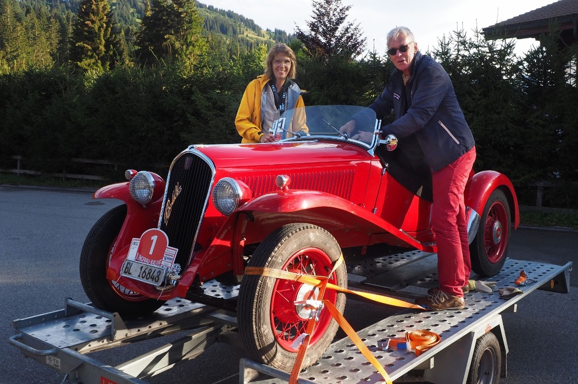 Team Patricia und Dieter mit Fiat Balilla 508cs coppa d'oro, Baujahr 1934.