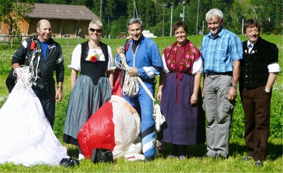 Thomas Saurer, Luzia Wyssen, Ständerat und Festredner Adrian Amstutz, Käthi Rösti, Fritz Perren, Kilian Wyssen