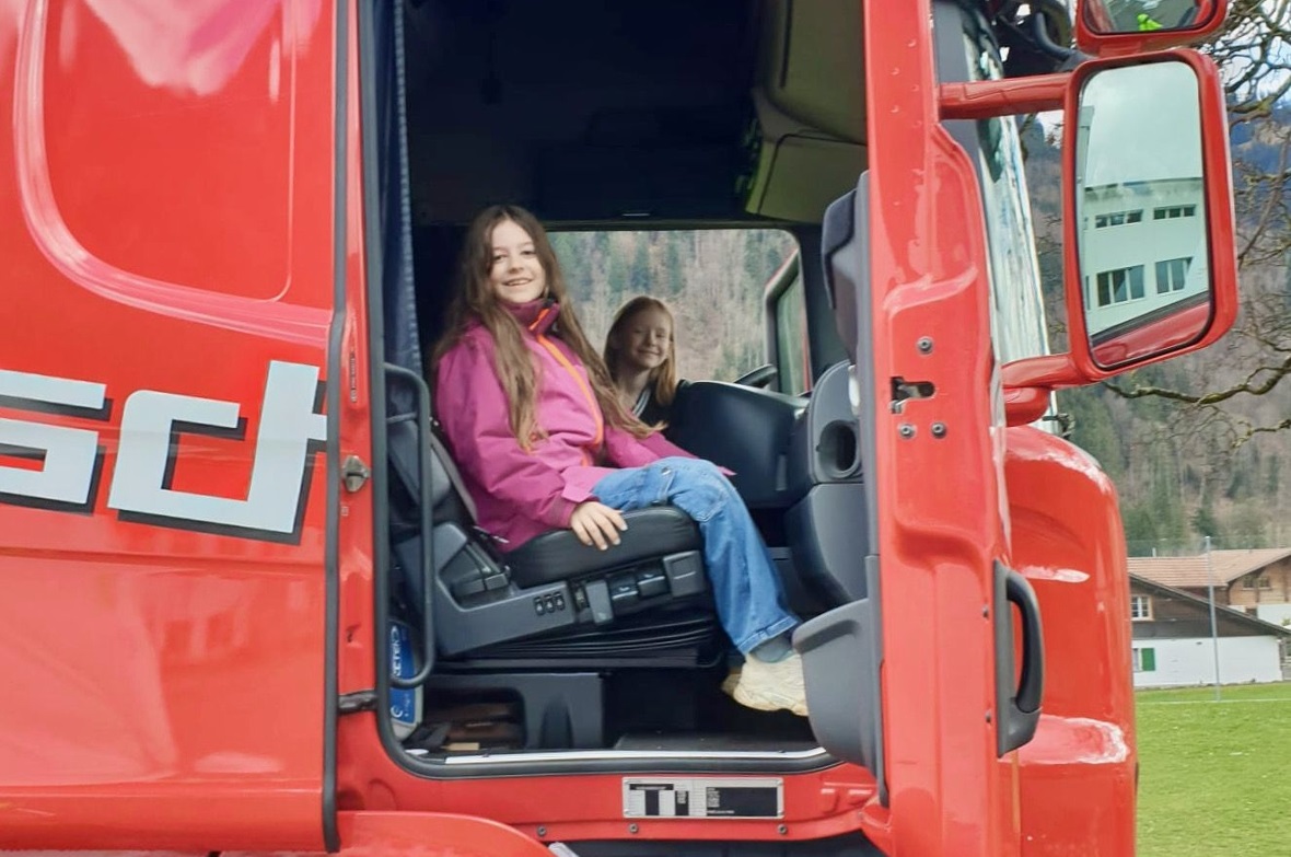 Toter Winkel aus Sicht der Lastwagenfahrerin.